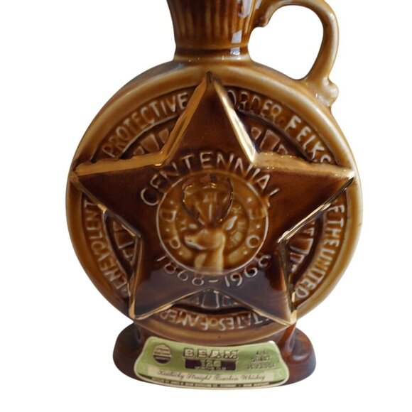 Vintage Jim Beam 1968 B.P.O.E. Elks Centennial 100 years Whiskey Bottle Decanter - Picture 3 of 10